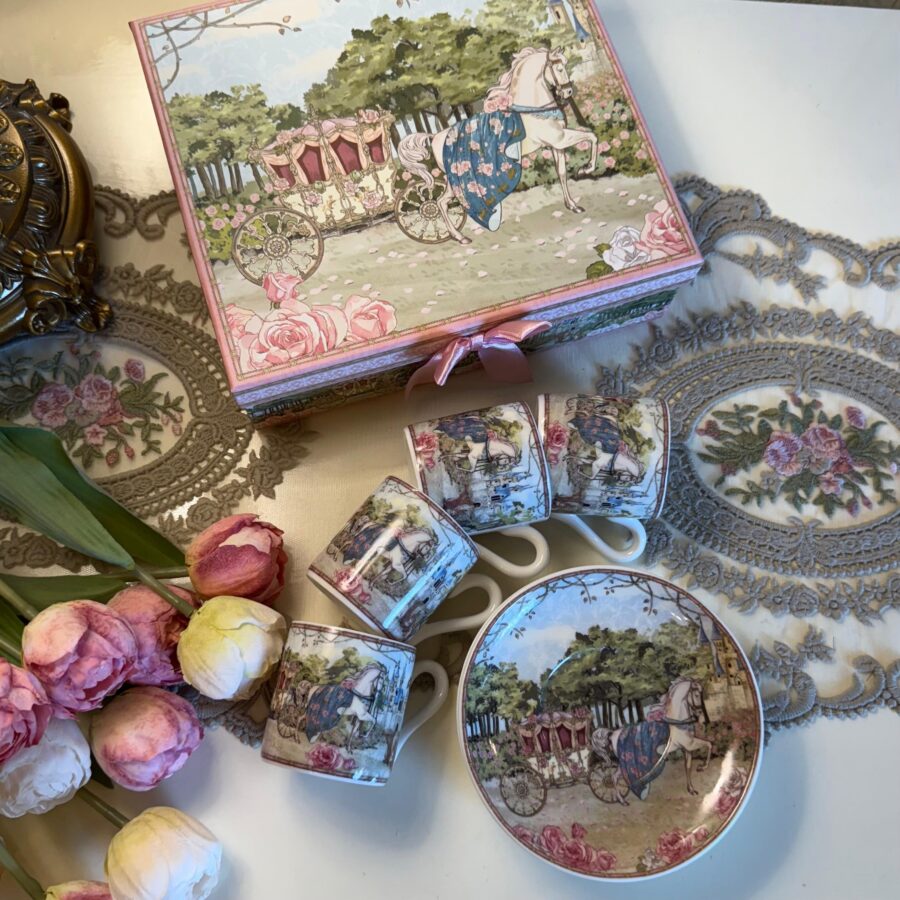 Chinoiserie Espresso Cup Saucer Set