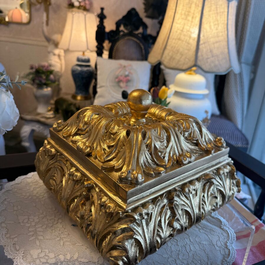 Mid-Century Rustic Leaf Jewelry Box