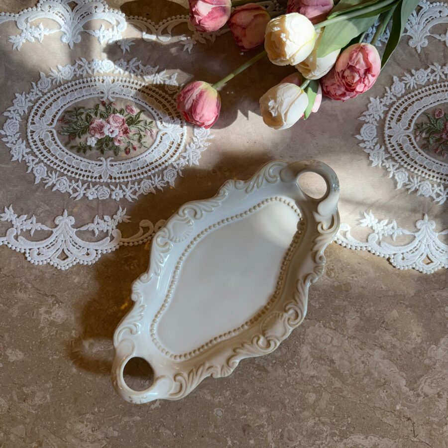 Oval handled 12" platter