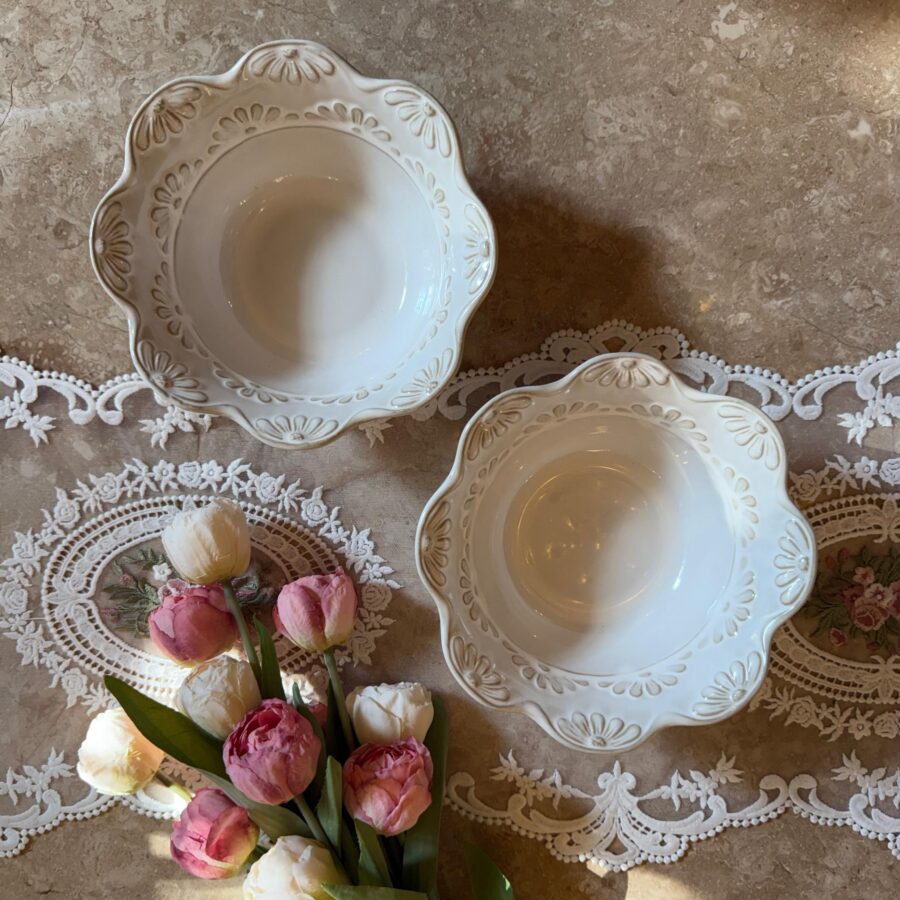 Belle Fleur Ivory bowl  set of 2pcs