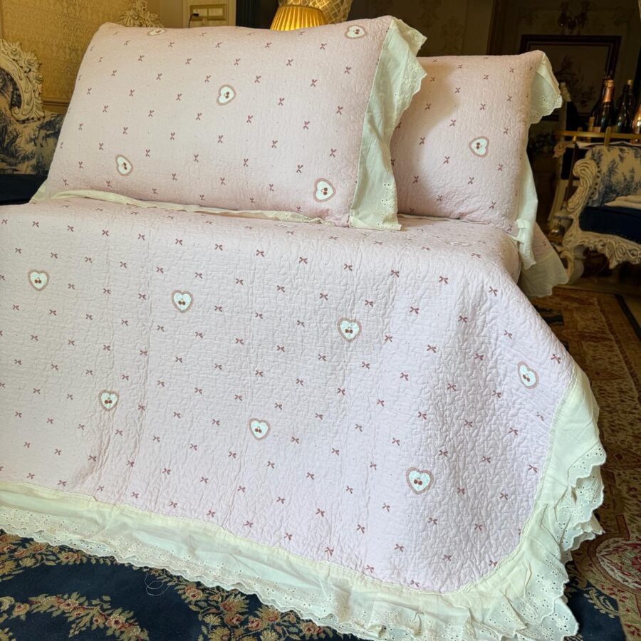 Cherry Heart Cottage Bedcover Set
