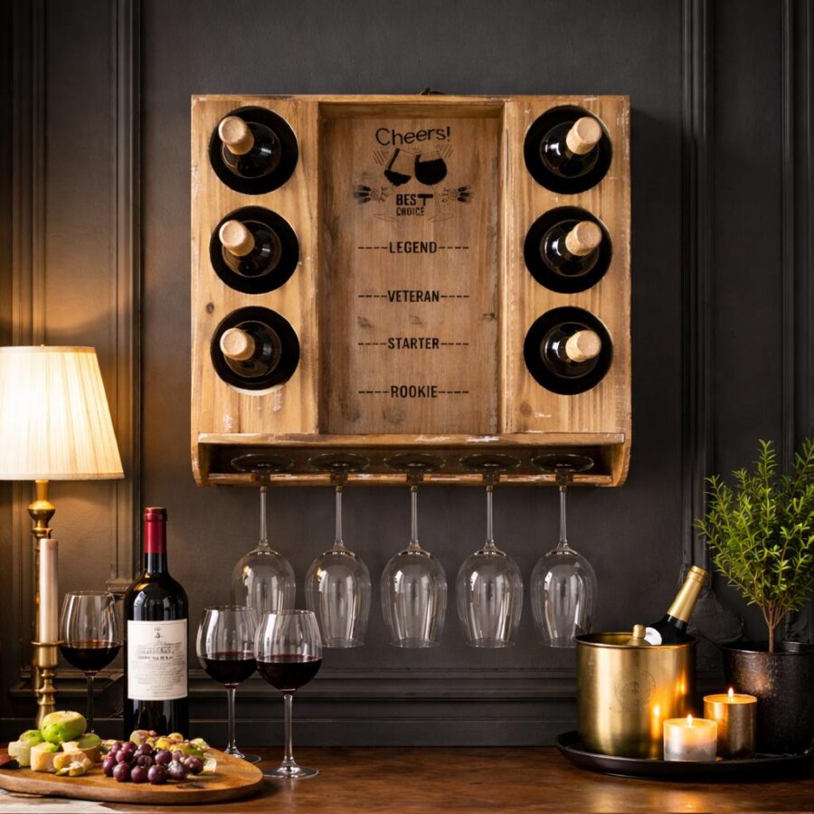 Vino Vista Wall-Mounted Wine Organizer