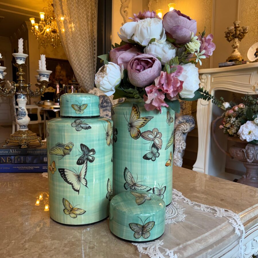 Garden of Butterflies Decorative Jar Medium