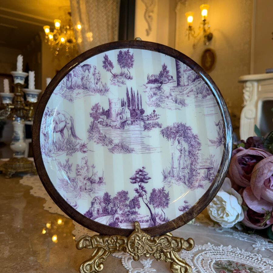 Manchester Toile 11” Wooden platter