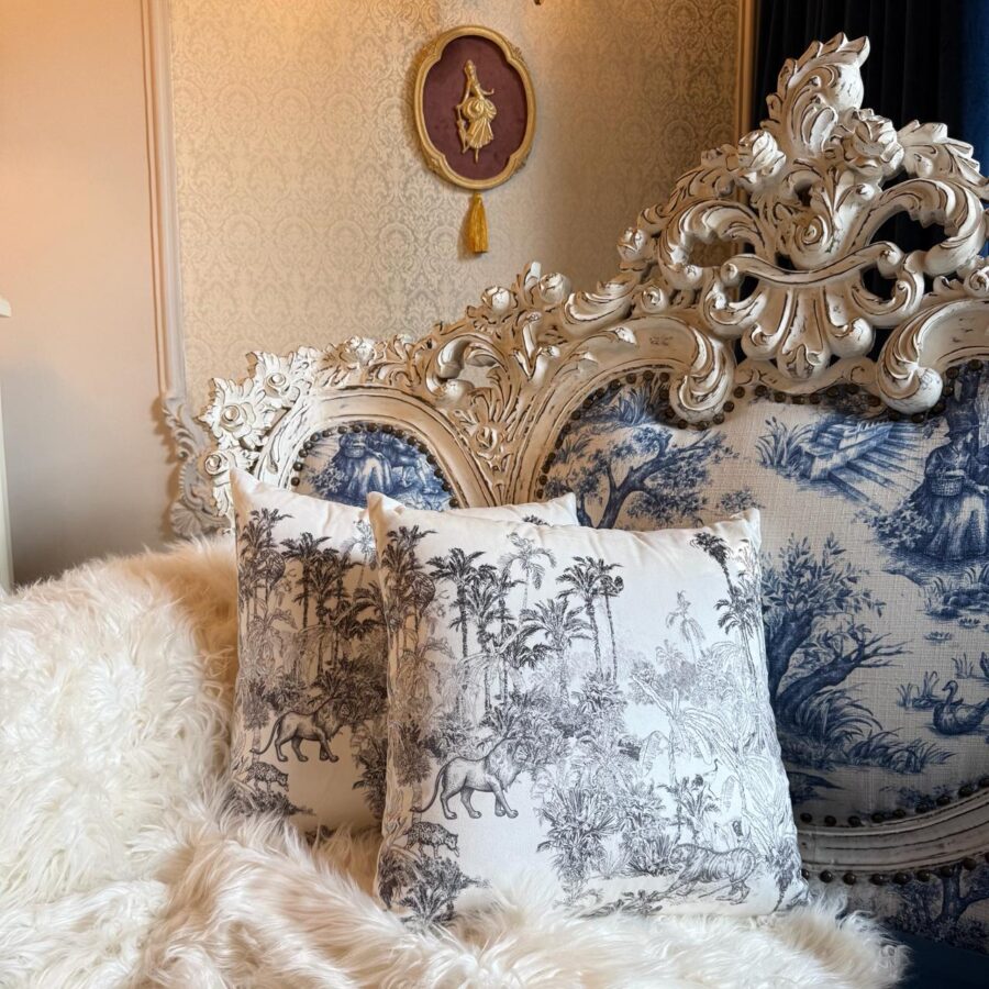 Whimsical black Toile Cushion Covers