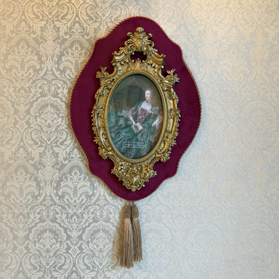 Crimson Velvet Portrait Frame Design A