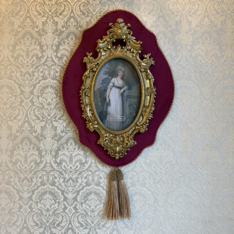 Crimson Velvet Portrait Frame Design B
