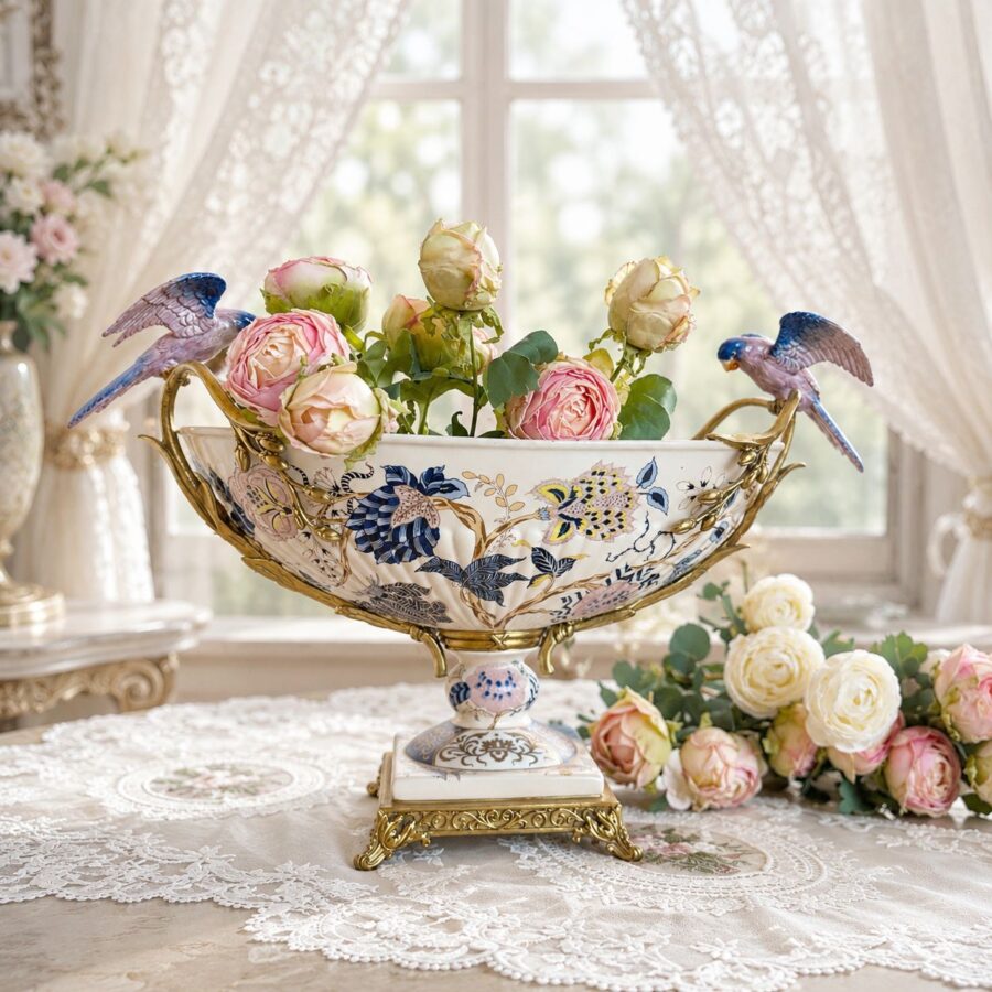 Royal Aviary Chinoiserie Centerpiece Bowl