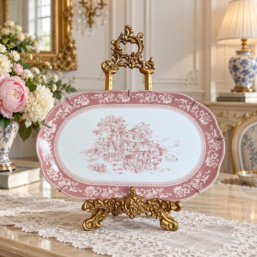 Toile de Lilac Floral Royale Platter – 11”