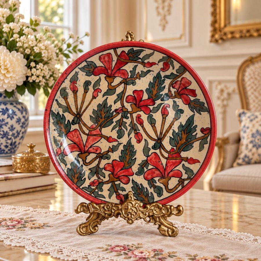 Rustica Bloom Hand-Painted Decorative Plate