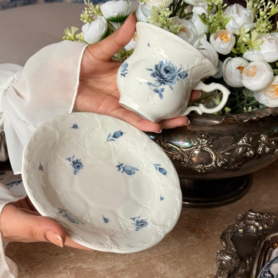 The Bleu Rose Tea Cup & Saucer