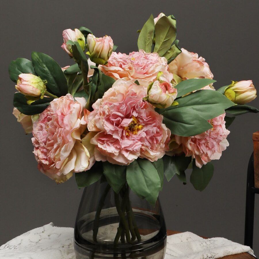 Florence Peony Stem  (pink / White / Mehroon)