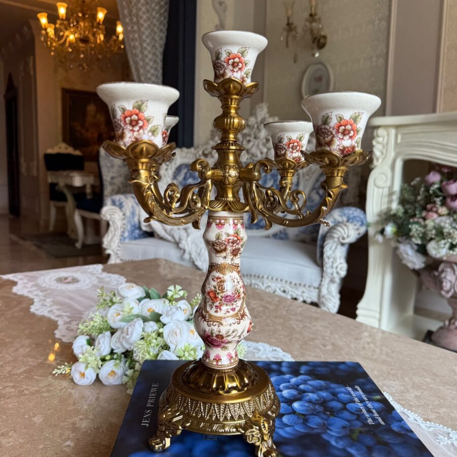 Rococo-Style Floral Candelabra
