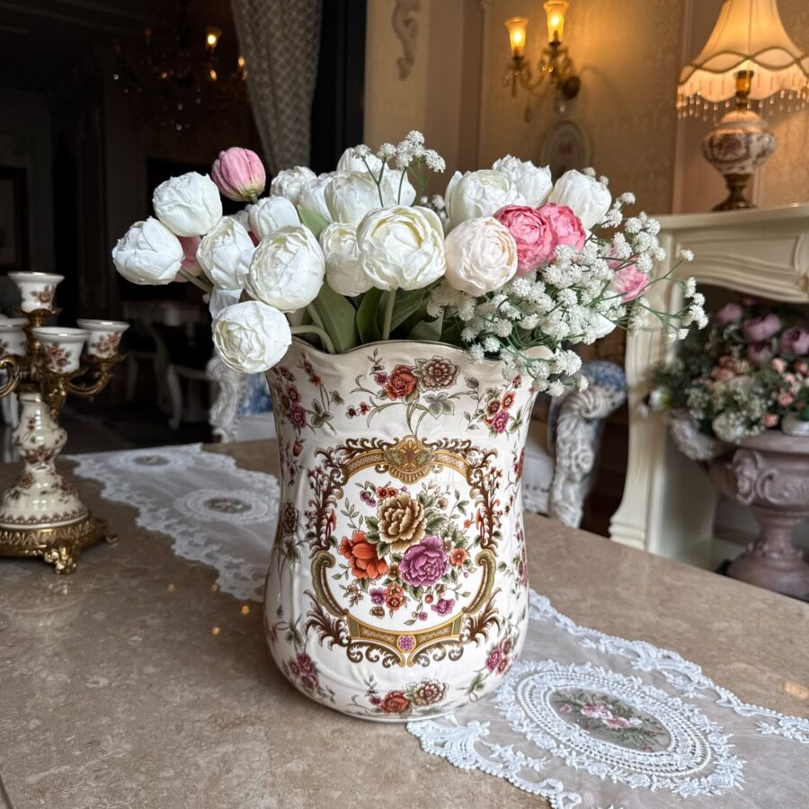 Rococo Grandeur Floral Urn