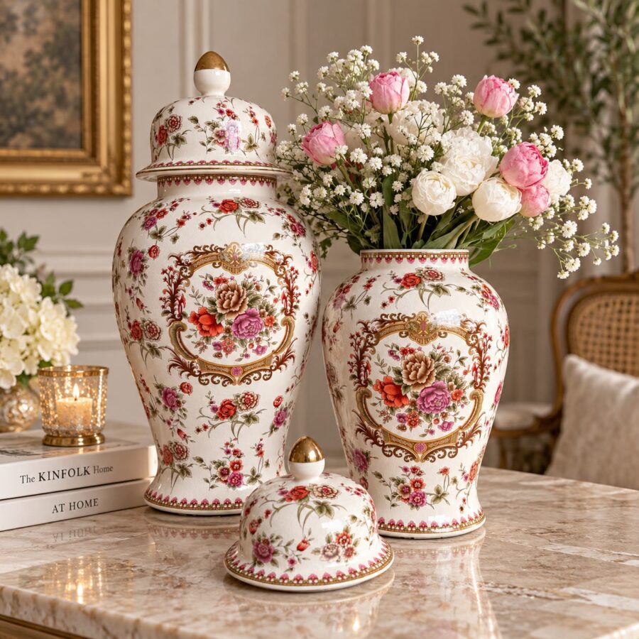 Rococo Grandeur Floral Ginger Jar (Small / Medium / Large)