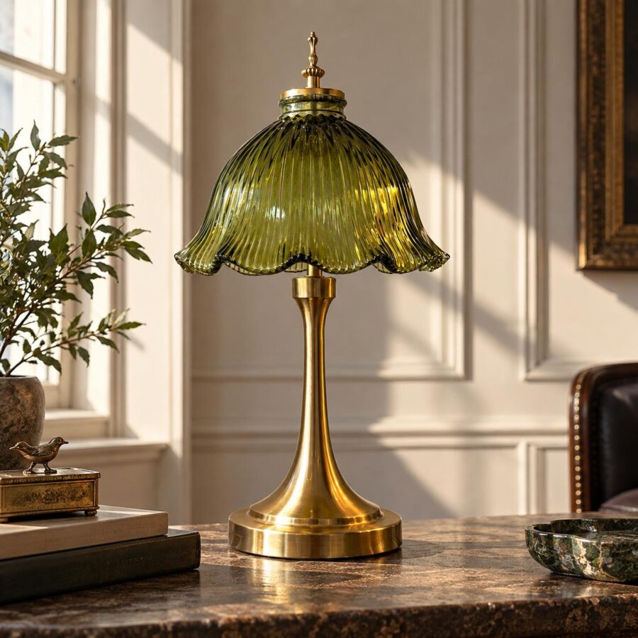 The Windsor Olive Glass Lamp